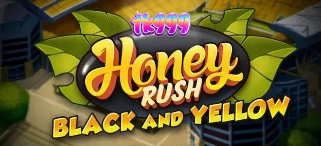 Honey Rush Black and Yellow স্লট গেমের রঙিন ইন্টারফেস এবং গ্রিড লেআউট